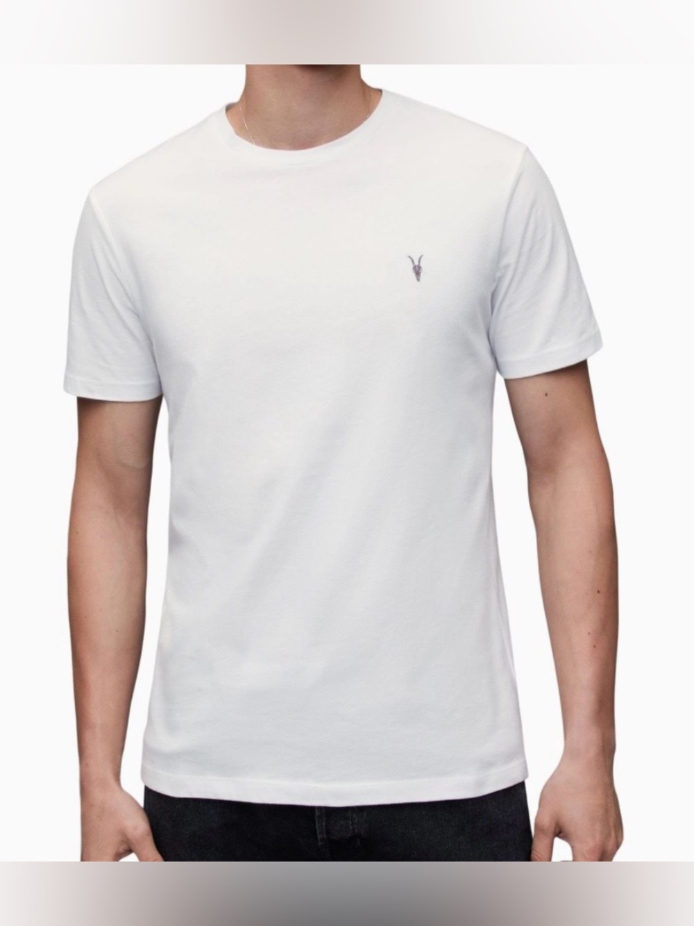 All Saints gray  Crew Neck Logo Short Sleeve Tee size L